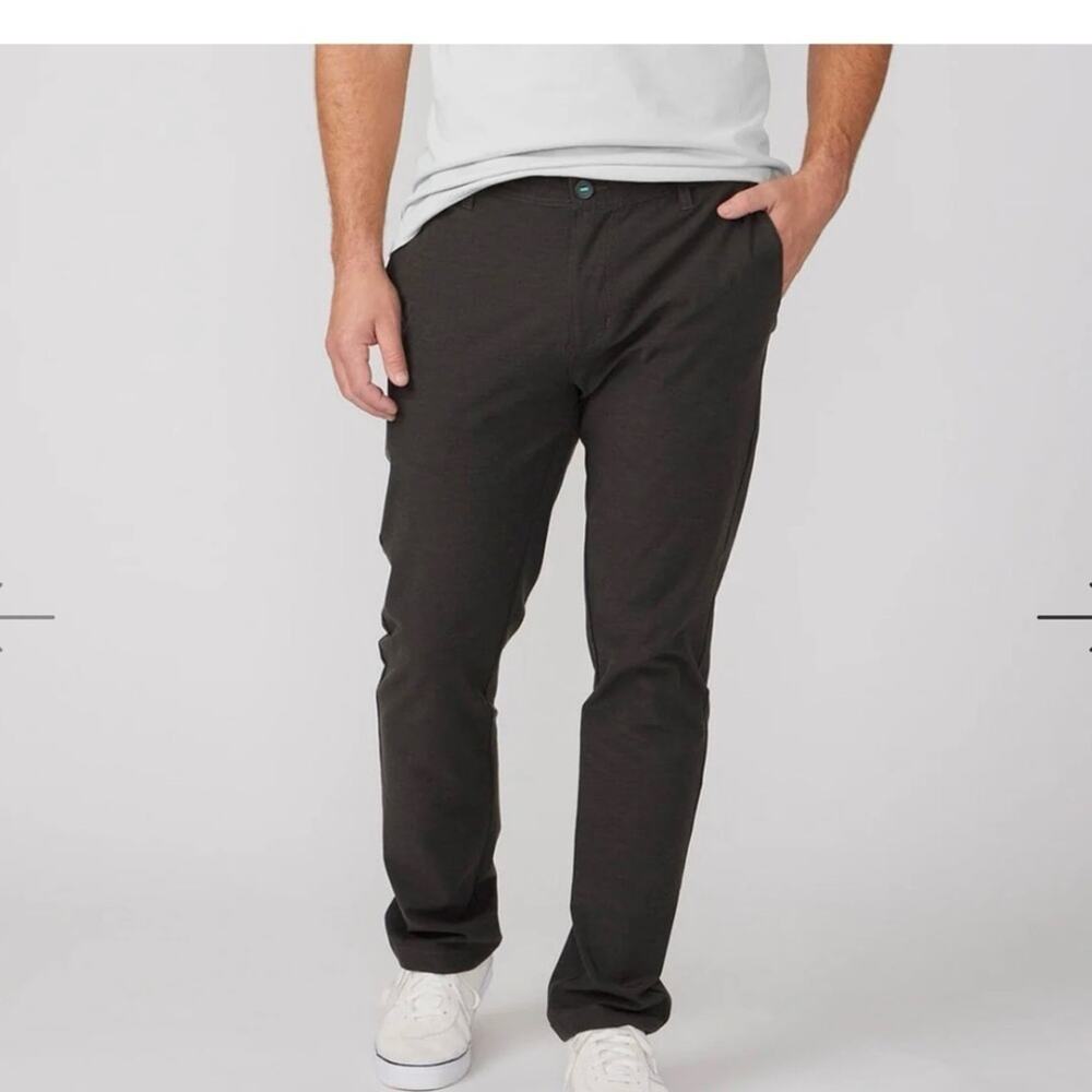 Linksoul Men’s CHINO BOARDWALKER PANT Black Lightweight Casual Pants, Size 36L